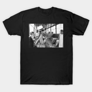 woman and baby on bus in peru T-Shirt